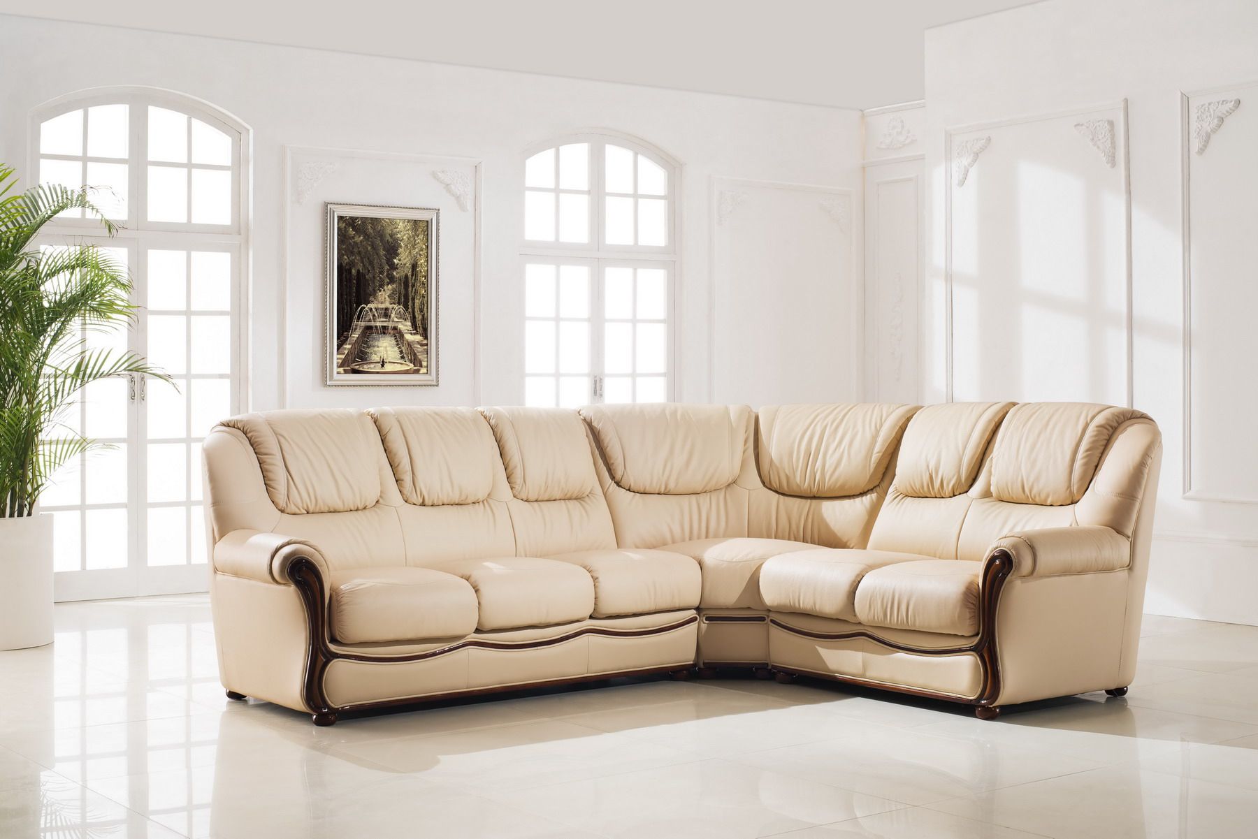 Esf 102 Top Grain Italian Leather Sectional W Bed Pertaining To [%matilda 100% Top Grain Leather Chaise Sectional Sofas|matilda 100% Top Grain Leather Chaise Sectional Sofas%] (View 4 of 15)