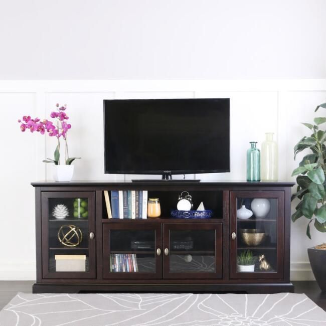 Espresso Wood Rochester Extra Long Media Stand – V2 | Tv In Extra Long Tv Stands (View 12 of 15)