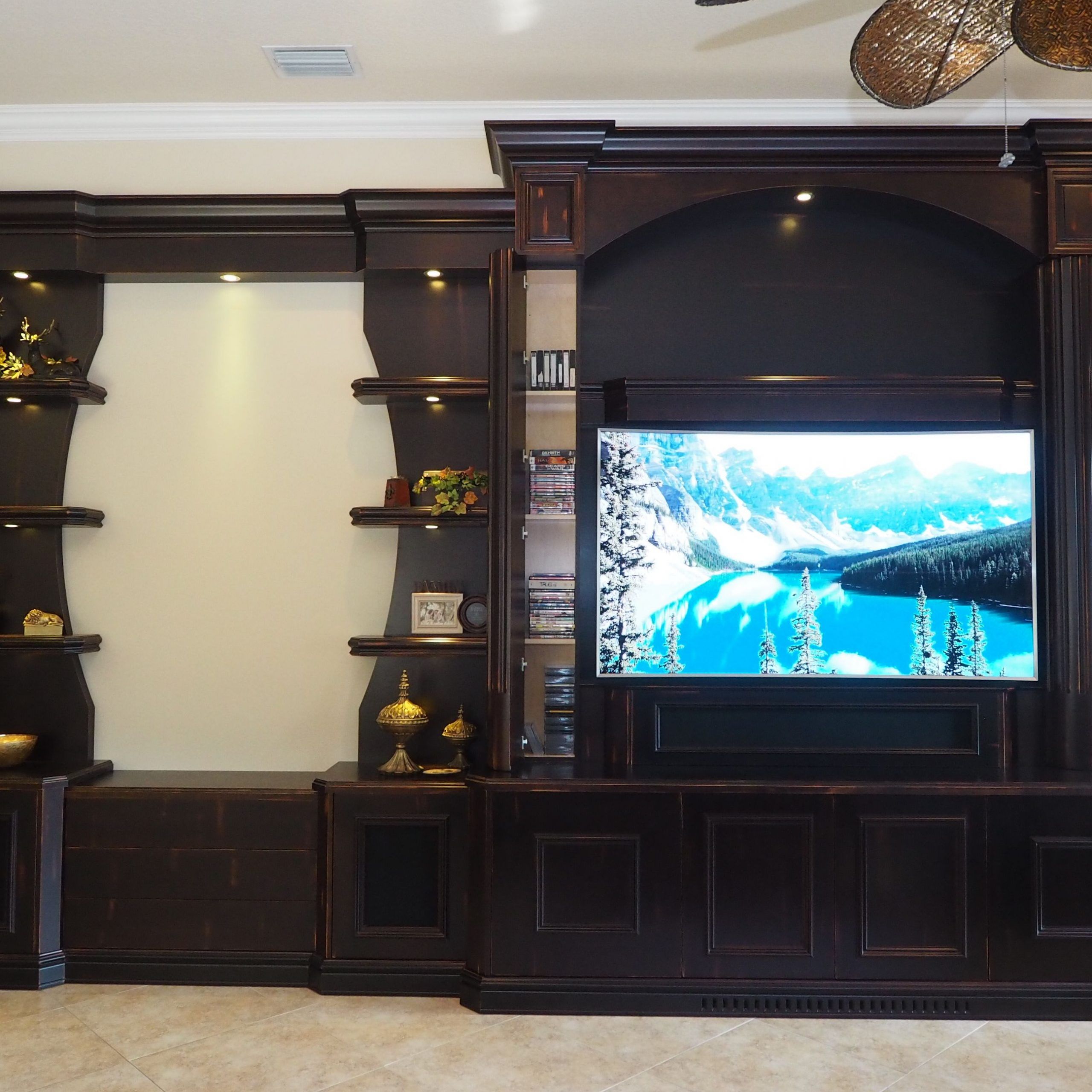 Extra Large Wall Unit Tv/display Done In Our Black Tea In Extra Long Tv Units (Photo 7 of 15)