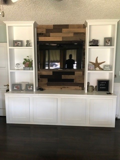Farmhouse Entertainment Center – Ryobi Nation Projects Intended For Farmhouse Woven Paths Glass Door Tv Stands (View 7 of 15)
