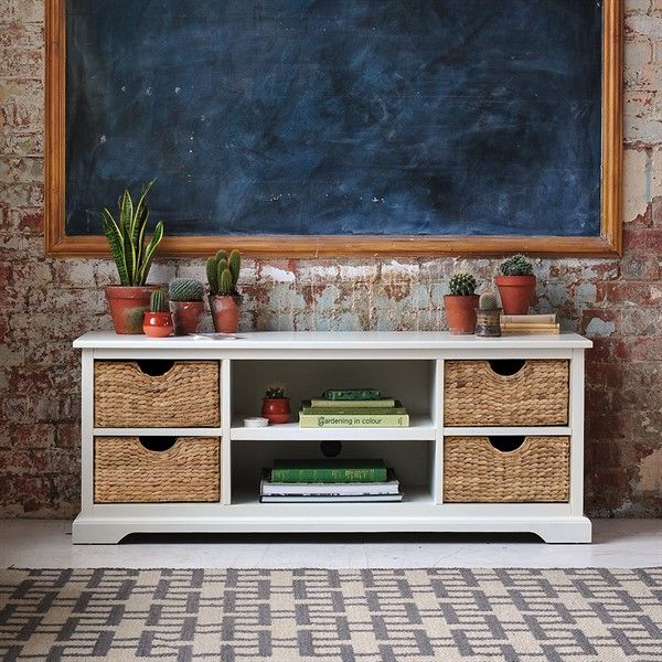 Farmhouse Painted Widescreen Unit Up To 62" – Ivory – The Pertaining To Cotswold Cream Tv Stands (View 13 of 15)