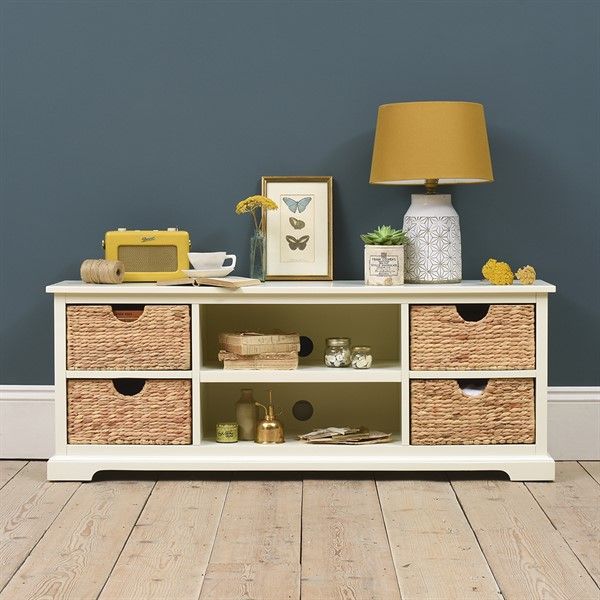 Farmhouse Painted Widescreen Unit Up To 62" – Ivory – The Throughout Cotswold Cream Tv Stands (View 14 of 15)