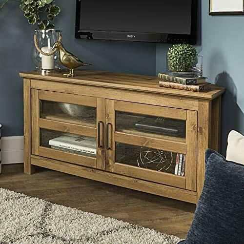 Farmhouse Wood Corner Tv Stand For Up To 50" Flat Screen In Avalene Rustic Farmhouse Corner Tv Stands (View 6 of 15)