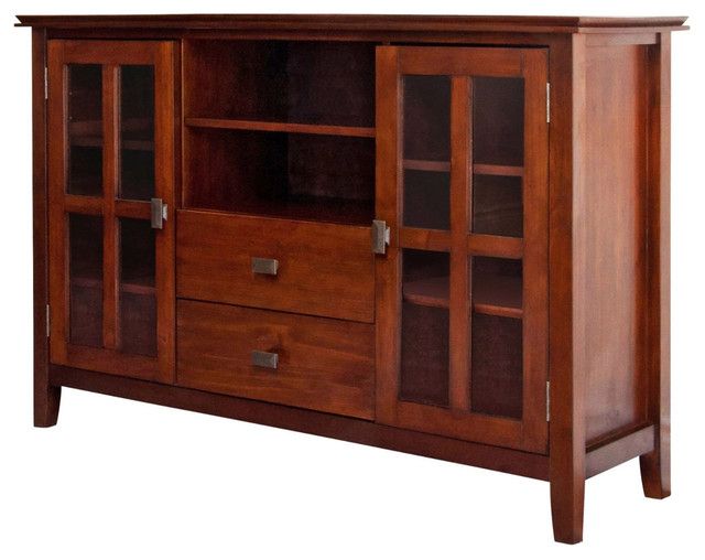 Fastfurnishings Solid Wood Tall Tv Stand, Brown Inside Long Oak Tv Stands (View 15 of 15)