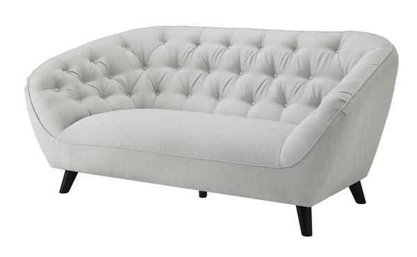 Faymoor Retro Modern Klein Silver Woven Linen Tufted Back For Setoril Modern Sectional Sofa Swith Chaise Woven Linen (View 13 of 15)