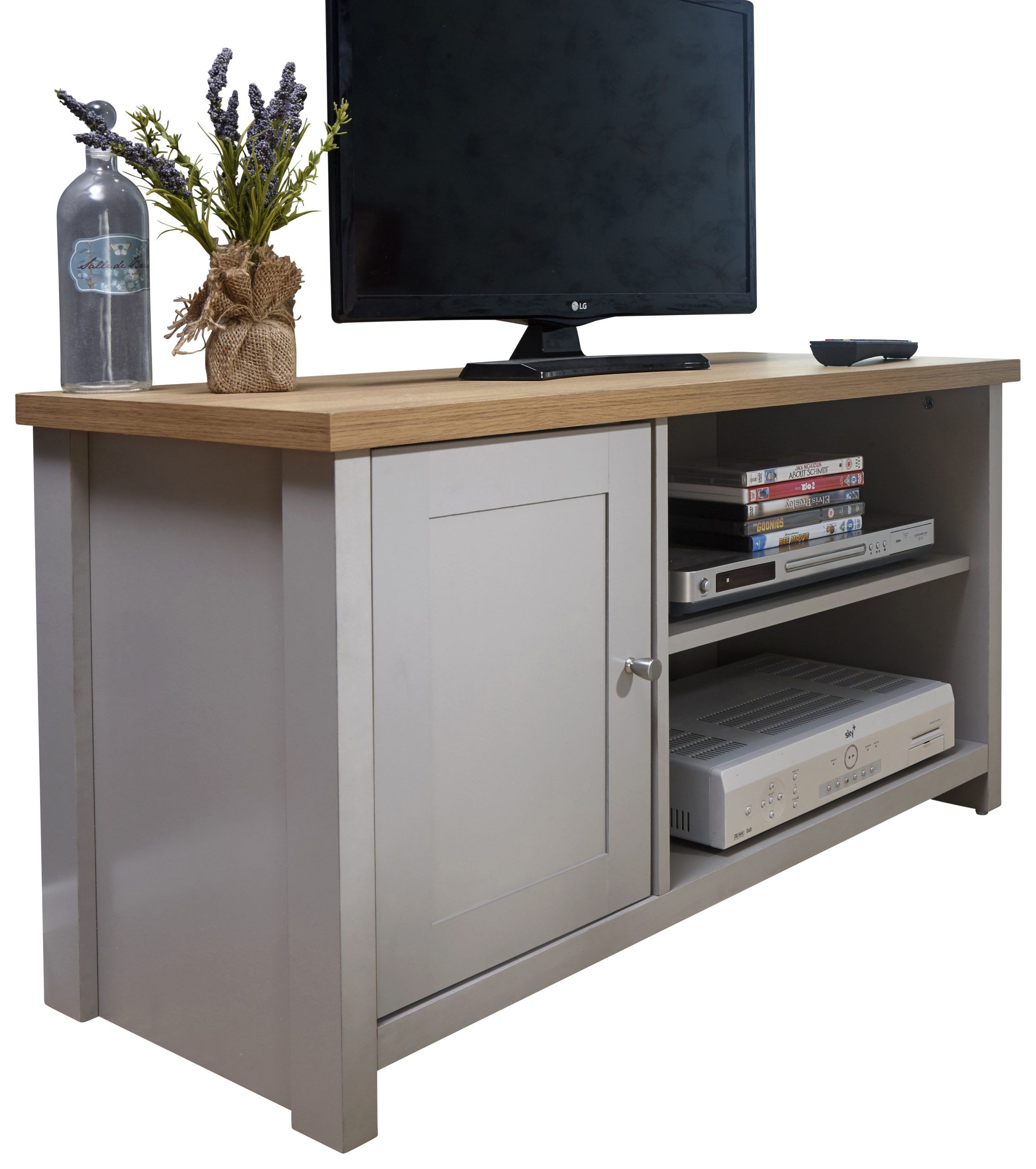 Fife Grey Small Tv Cabinet | Grey | Self Assembly | Oak World With Regard To Small Oak Tv Cabinets (View 4 of 15)