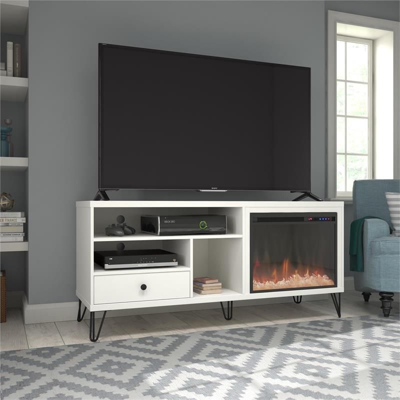 Fireplace Tv Stand, Electric Fireplace Tv Stands | Cymax With Regard To Shelby Corner Tv Stands (View 2 of 15)