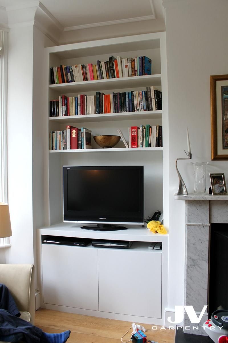 Fitted Alcove Cupboards, Bookshelves And Bookcases | Jv Intended For Tv Cabinet And Bookcase (View 1 of 15)