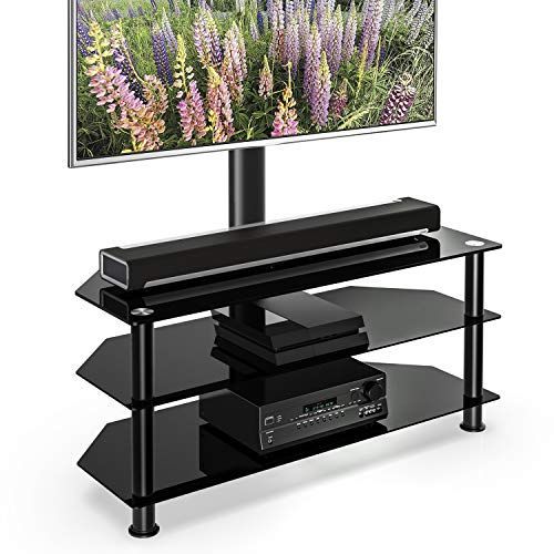 Fitueyes Floor Tv Stand With Swivel Mount Height For Fitueyes Rolling Tv Cart For Living Room (Photo 8 of 15)