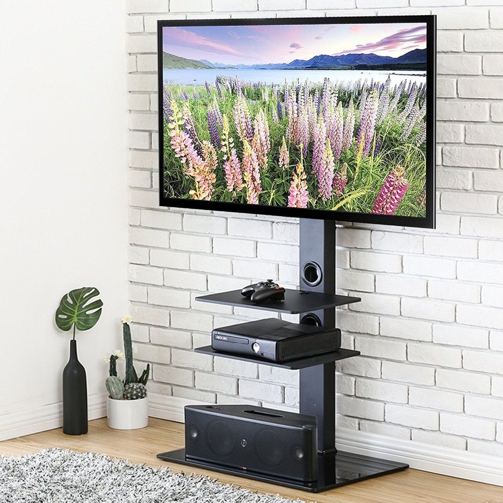 Fitueyes Swivel Tv Stand With Mount For 32 65 Inch Flat For Tall Tv Stands For Flat Screen (View 4 of 15)