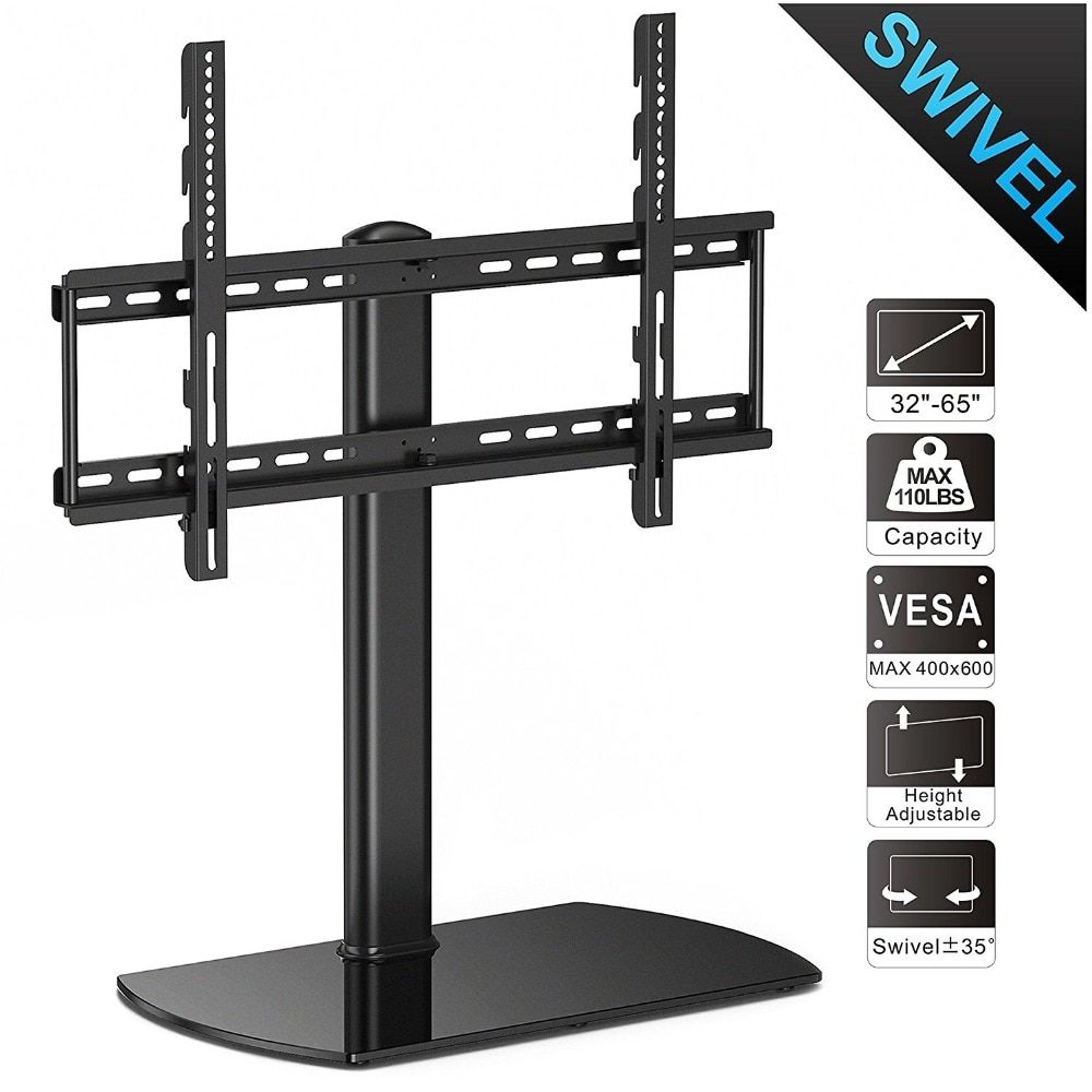Fitueyes Swivel Universal Tv Stand/base Tabletop Tv Stand Intended For Fitueyes Rolling Tv Cart For Living Room (Photo 12 of 15)