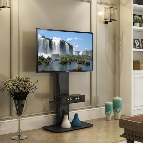 Fitueyes Tv Stand With Swivel Mount For Flat Screen Led In Fitueyes Rolling Tv Cart For Living Room (Photo 10 of 15)
