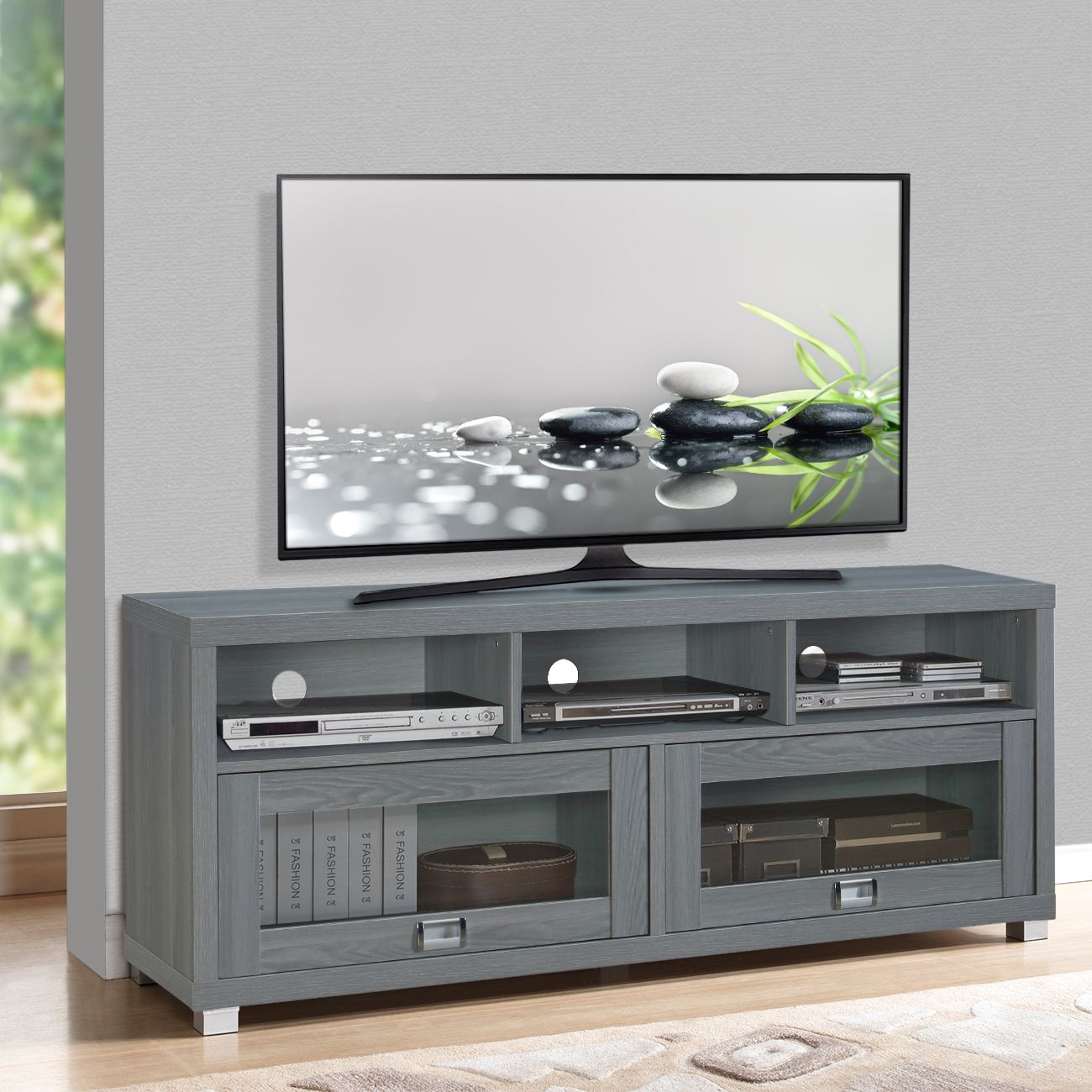 Flat Screen Tv Stand Up To 75 Inch 50 55 60 65 70 55in Regarding Caleah Tv Stands For Tvs Up To 50&quot; (View 15 of 15)