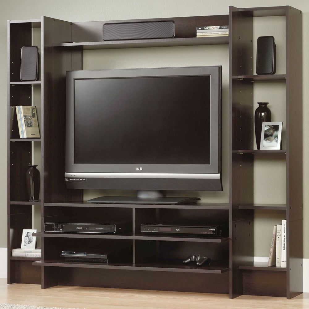 Flat Screen Tv Stand Wood Modern Media Storage Intended For Contemporary Tv Stands For Flat Screens (View 15 of 15)