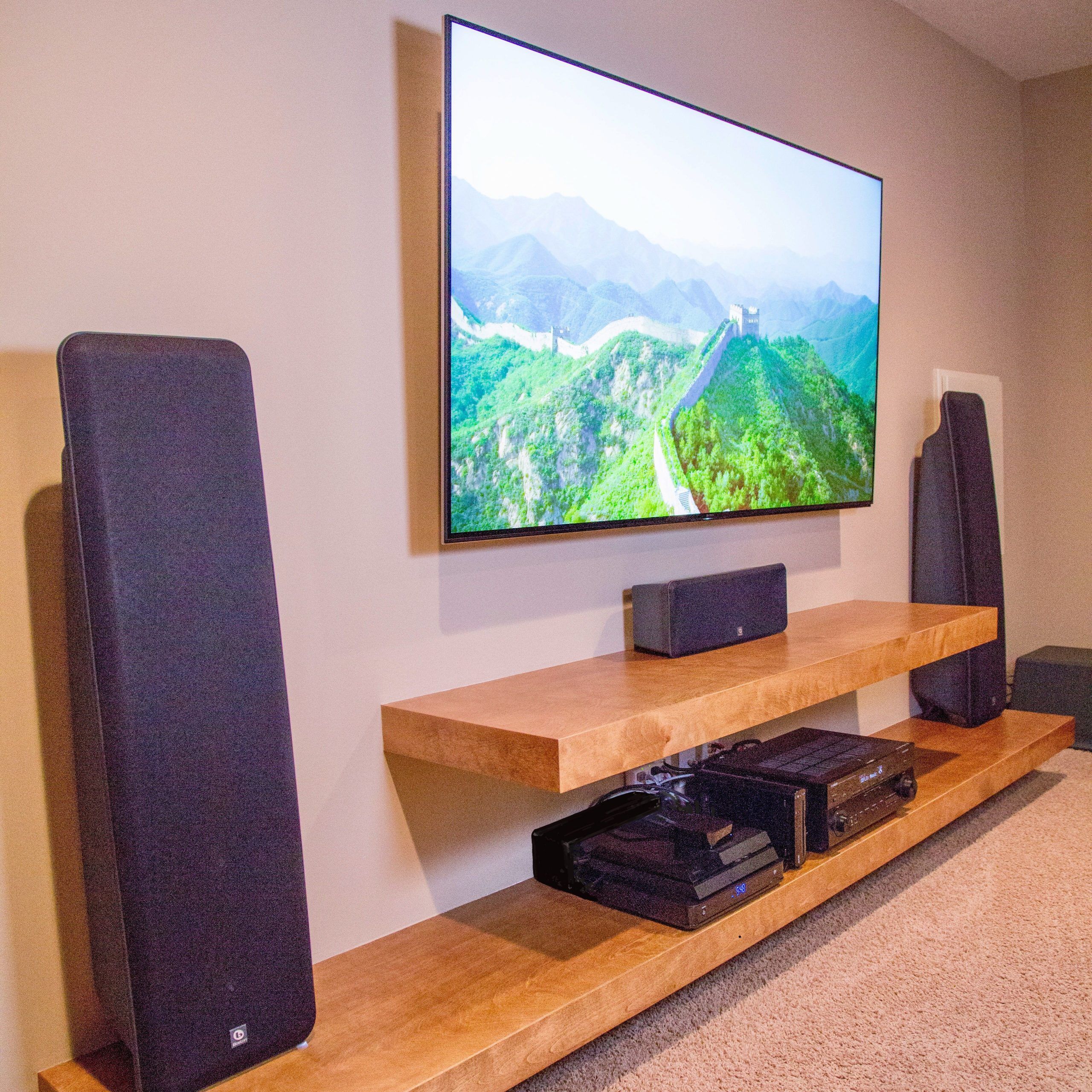 Floating Shelves Entertainment Center | Floating Shelves Pertaining To Very Cheap Tv Units (View 3 of 15)