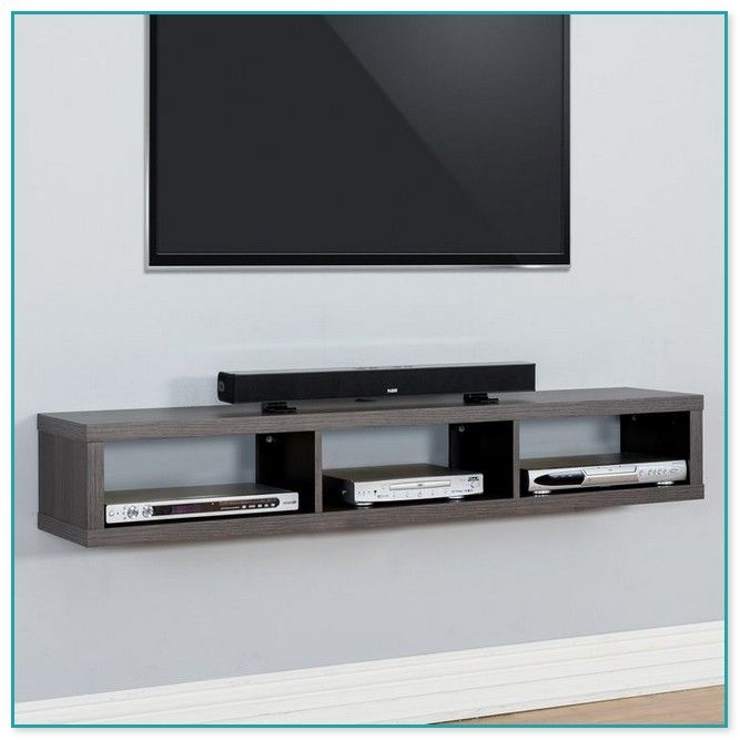 Floating Shelves Under Wall Mounted Tv | Home Improvement Intended For Floating Tv Shelf Wall Mounted Storage Shelf Modern Tv Stands (View 12 of 15)