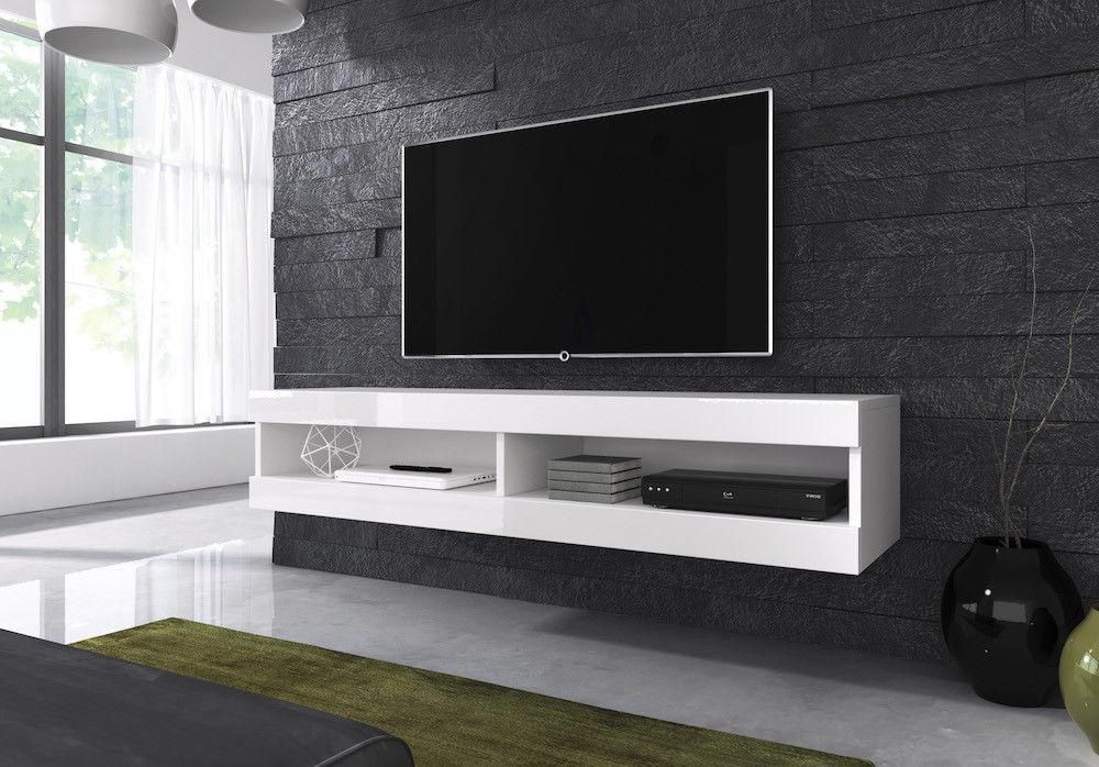 Floating Tv Unit Cabinet Stand Volant 150 Cm (body Matt Regarding White High Gloss Tv Stand Unit Cabinet (View 8 of 15)