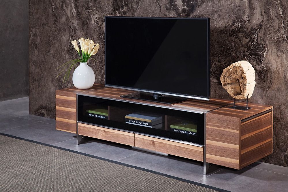 Flora Modern Walnut Tv Stand | Tv Stands Regarding Modern Style Tv Stands (View 9 of 15)