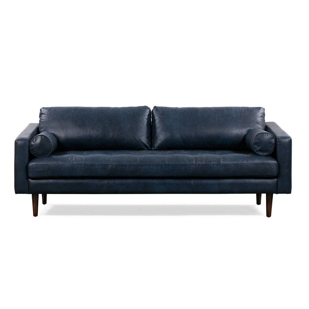 Florence Mid Century Modern Sofa Midnight Blue – Poly Inside Florence Mid Century Modern Right Sectional Sofas (View 12 of 15)
