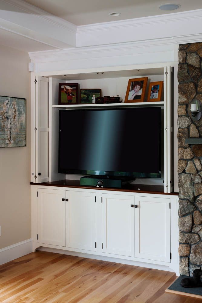 Folding Doors To Hide Tv | Built In Tv Cabinet, Fireplace In Enclosed Tv Cabinets With Doors (Photo 12 of 15)
