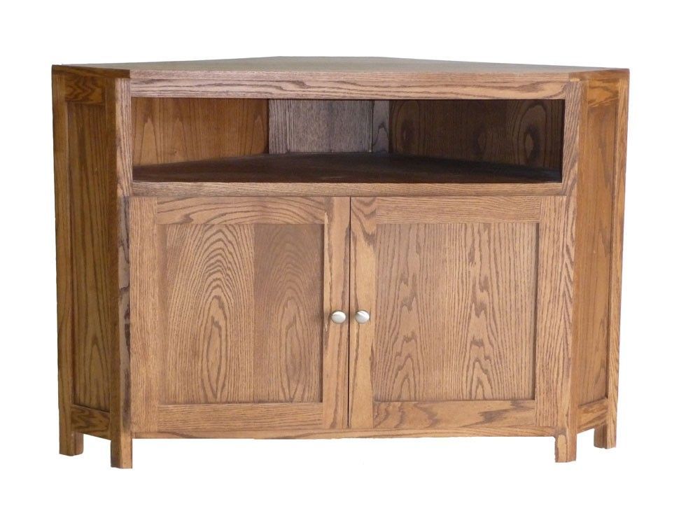 Forest Designs Large Corner Tv Stand In Urban Oak | Corner In Large Corner Tv Cabinets (Photo 3 of 15)