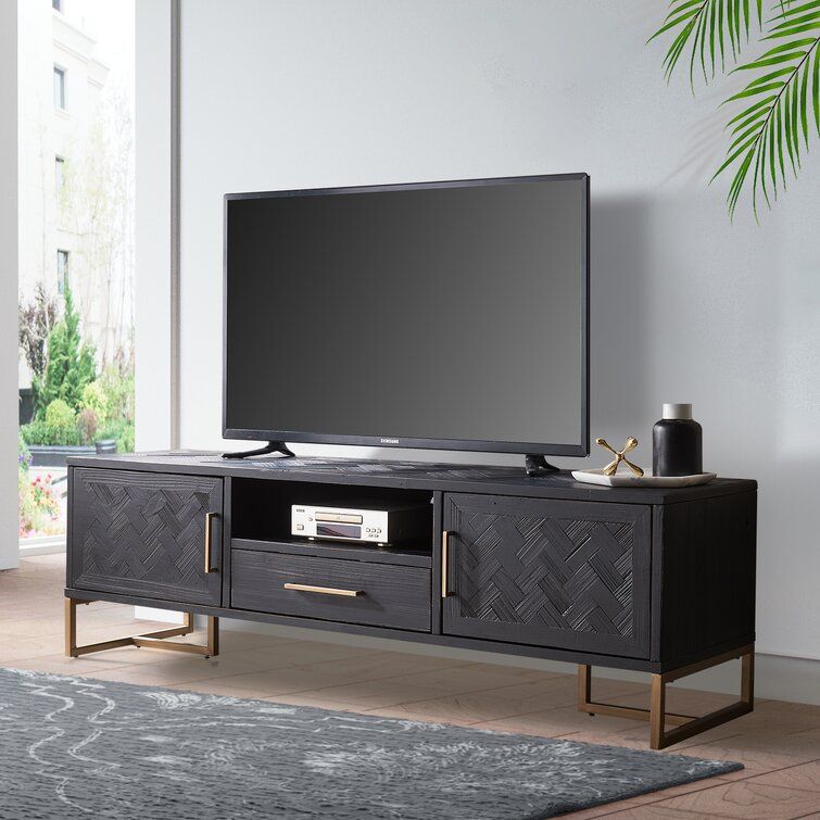 Foundry Select Lamphere Solid Wood Tv Stand For Tvs Up To Regarding Miconia Solid Wood Tv Stands For Tvs Up To 70" (Photo 3 of 15)