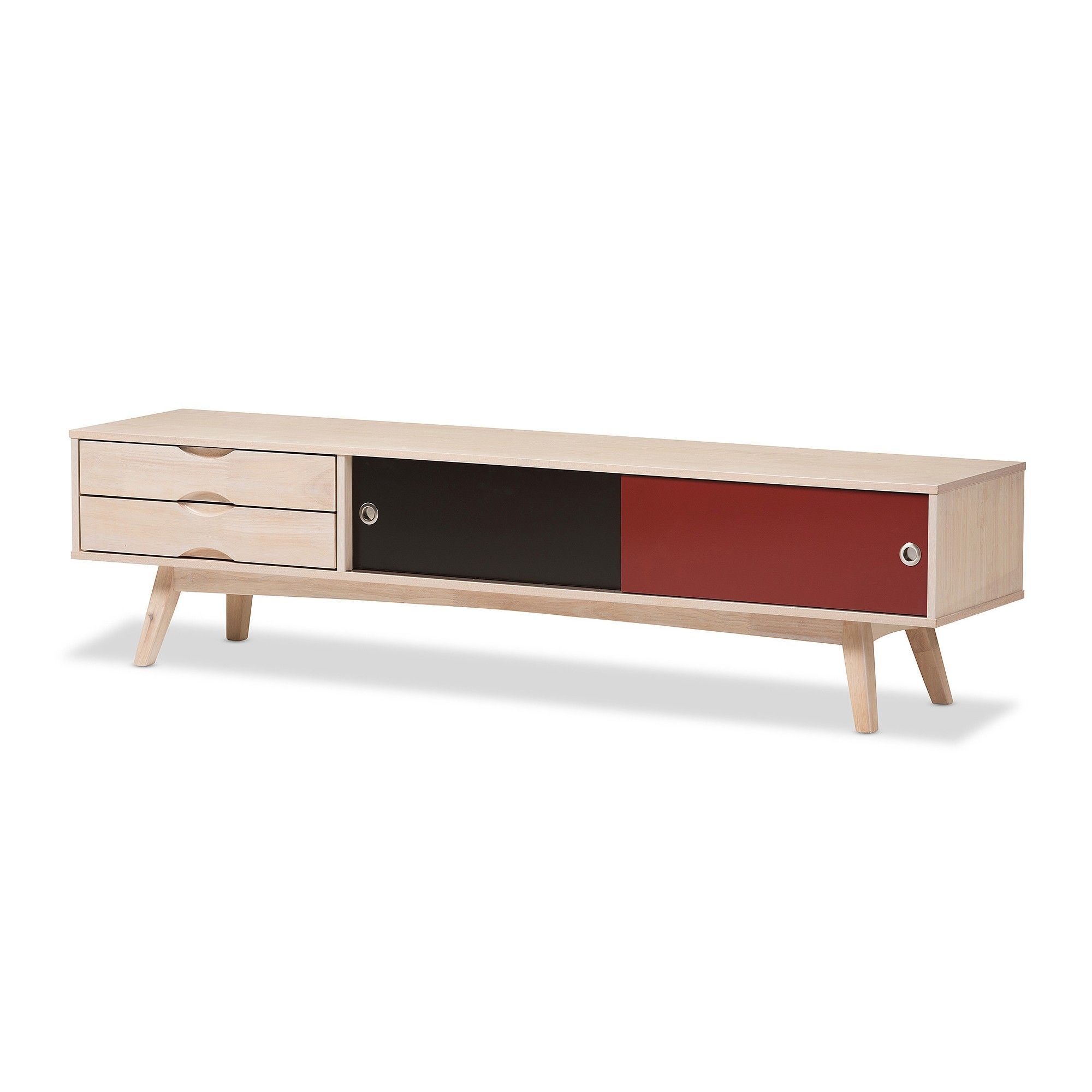 Foxhill Mid – Century Modern Scandinavian Inspired Red For Red Modern Tv Stands (View 5 of 15)