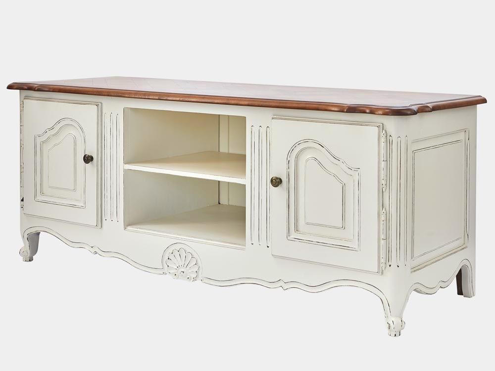 French Country Louis Xv Style Tv Cabinet – French White With Regard To French Country Tv Cabinets (Photo 8 of 15)