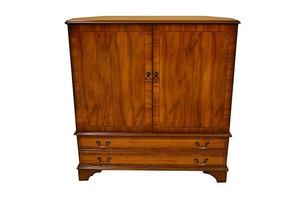 Fully Enclosed Tv Cabinet Mahogany Yew Television | Tv Pertaining To Enclosed Tv Cabinets With Doors (Photo 10 of 15)