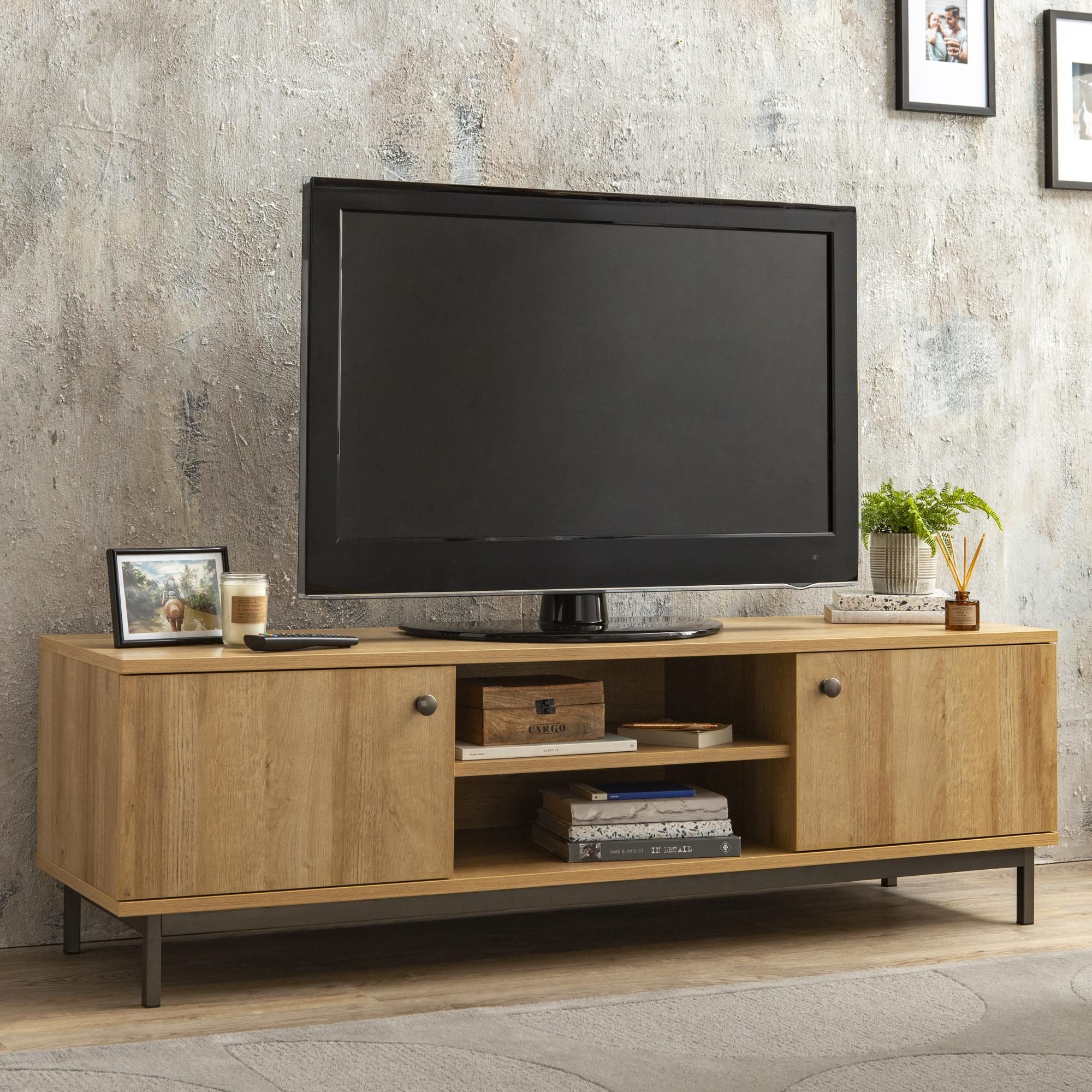 Fulton Oak Effect Wide Tv Stand In 2021 | Living Room Tv Regarding Fulton Tv Stands (View 9 of 15)