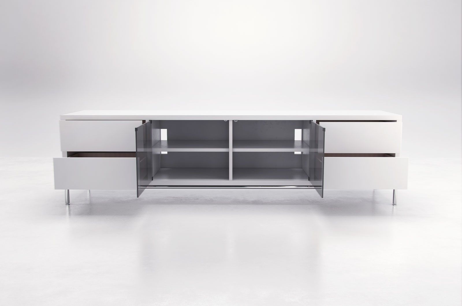 Fulton White Lacquer Modern Tv Stands | Contemporary Tv Stands Throughout Fulton Tv Stands (View 10 of 15)