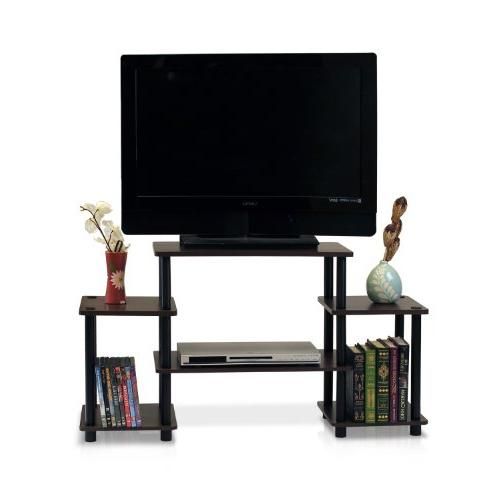 Furinno 11257dbr/bk Turn N Tube No Tools Entertainment Tv In Furinno Turn N Tube No Tool 3 Tier Entertainment Tv Stands (View 4 of 15)