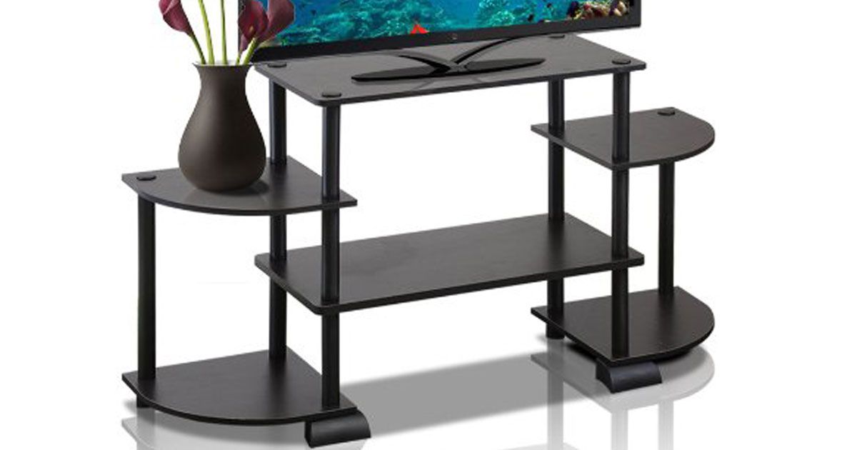 Furinno Espresso/black Rounded Corner Tv Stand Only $7.22 Pertaining To Tv Stands With Rounded Corners (Photo 9 of 15)