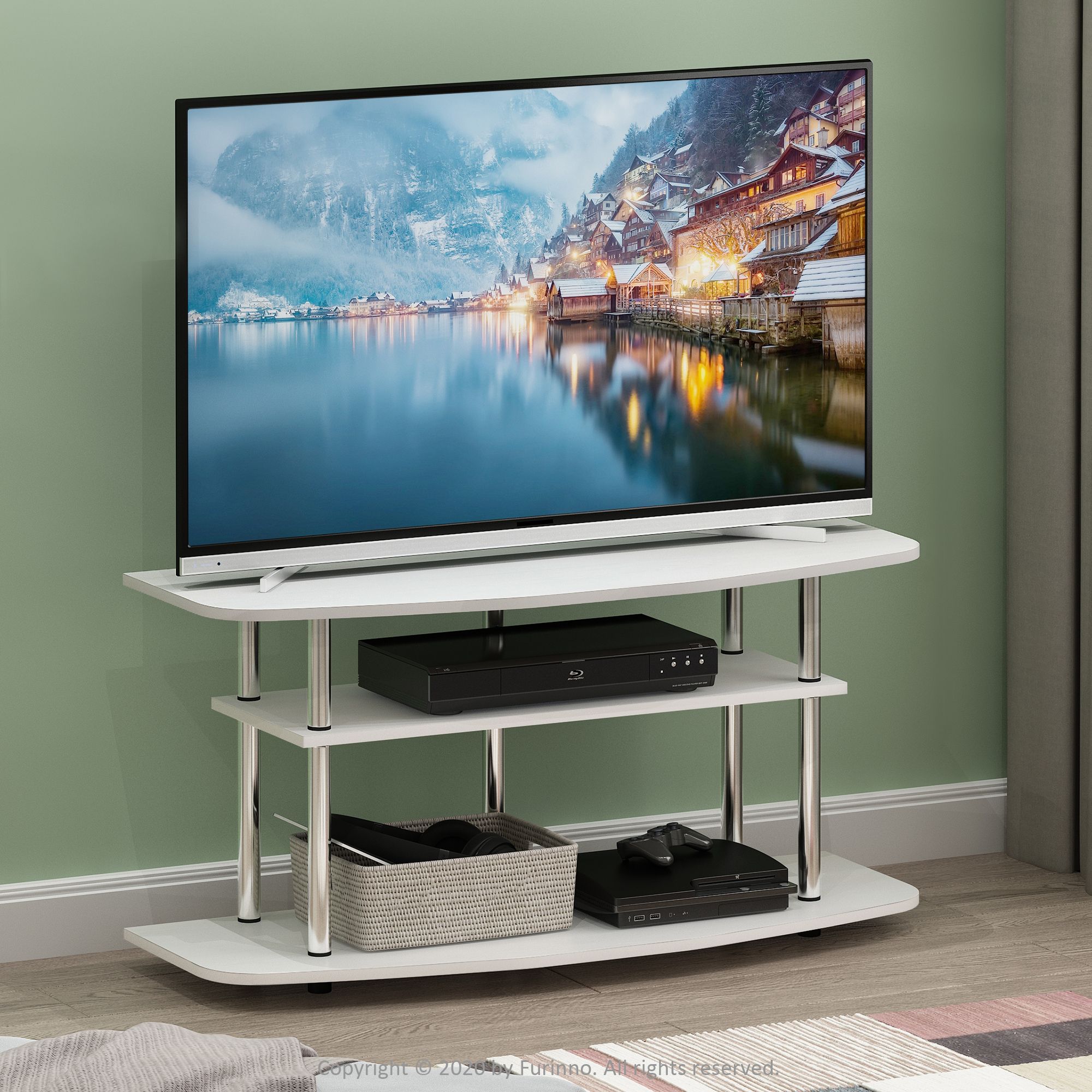 Furinno Frans Turn N Tube 3 Tier Tv Stand For Tv Up To 46 Regarding Furinno Turn N Tube No Tool 3 Tier Entertainment Tv Stands (View 5 of 15)