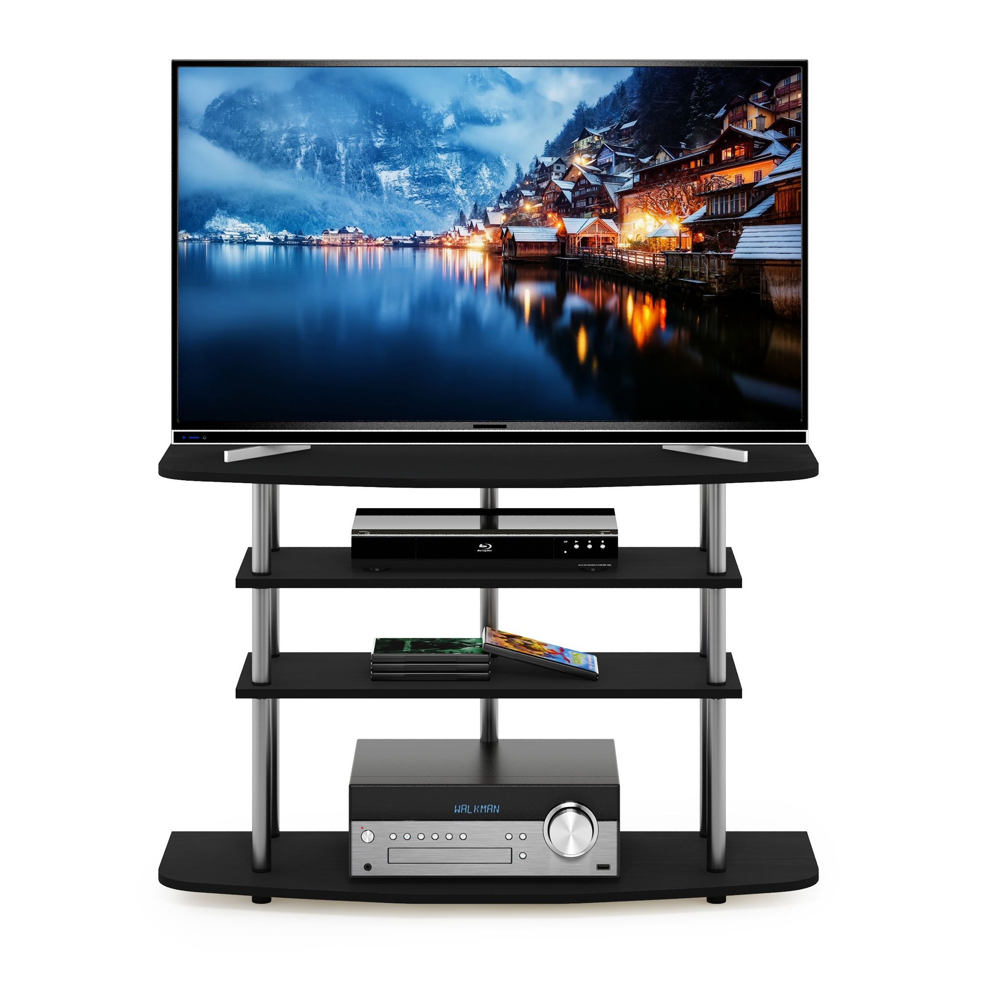 Furinno Frans Turn N Tube 4 Tier Tv Stand For Tv Up To 46 With Regard To Furinno Jaya Large Tv Stands With Storage Bin (View 15 of 15)