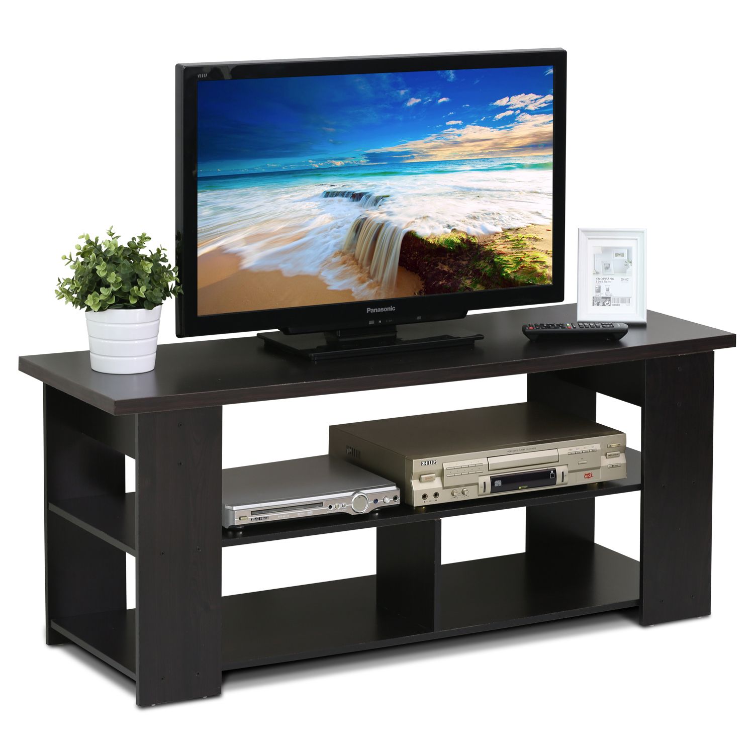 Furinno Jaya Tv Stand Up To 55 Inch, Espresso – Walmart For Tv Stands For 55 Inch Tv (View 13 of 15)