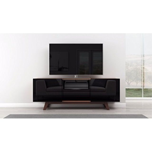 Furnitech 70" Black Lacquer Media Console 70 Inch Modern Pertaining To Tv Stands For 70 Inch Tvs (View 14 of 15)