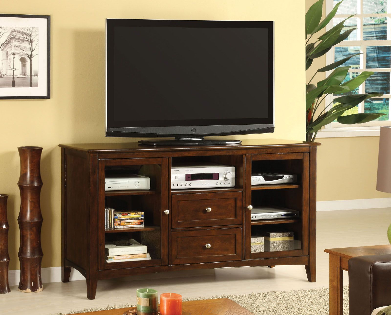 Furniture Of America Cm5420 Dark Walnut Fully Assembled Tv Throughout Lancaster Corner Tv Stands (View 6 of 15)