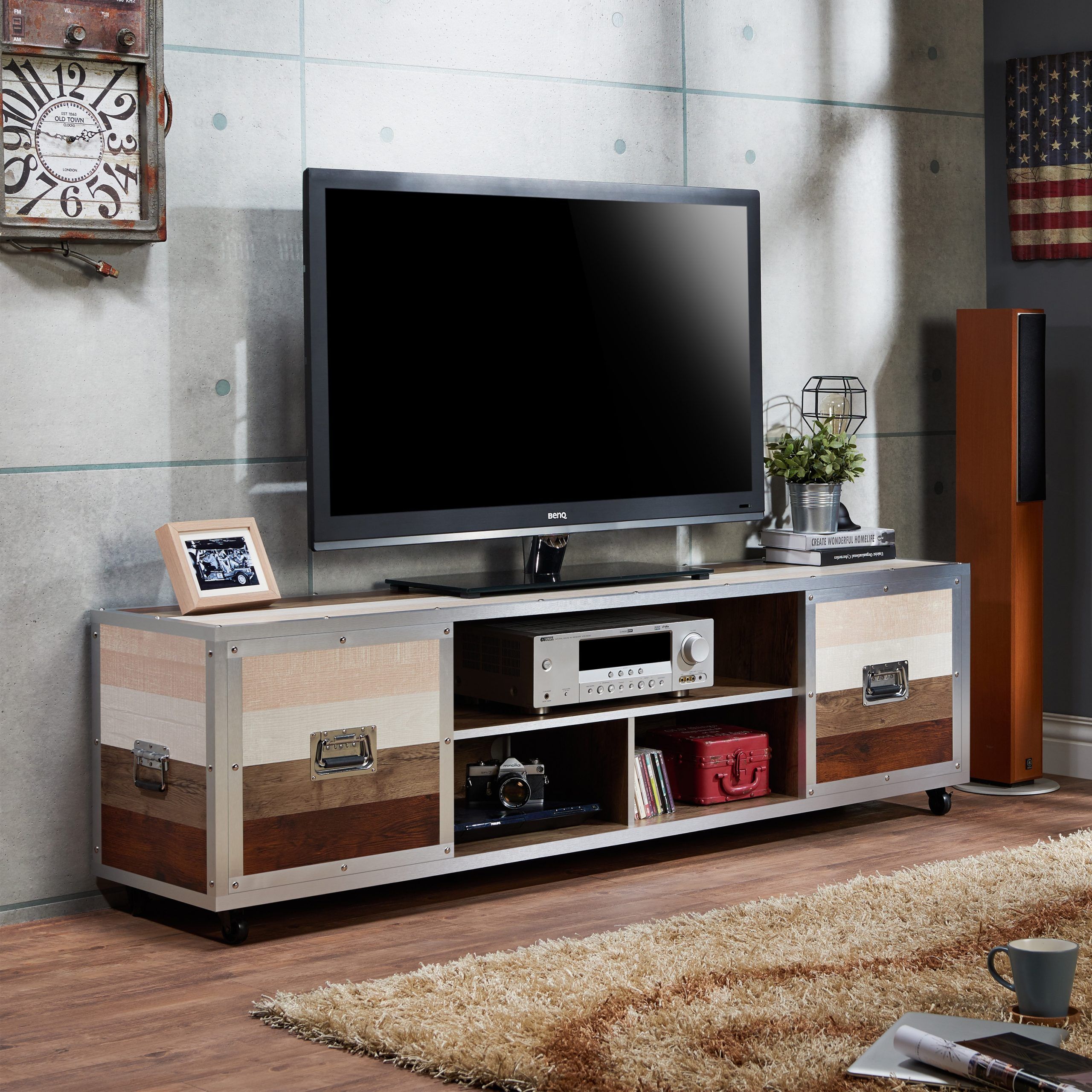 Furniture Of America Yed Contemporary 70 Inch Multi Color Within Tv Stands For 70 Inch Tvs (Photo 1 of 15)