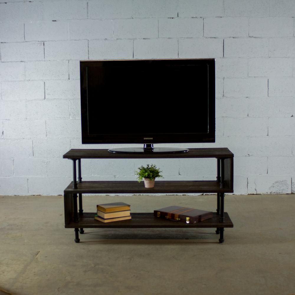 Furniture Pipeline Tucson Modern Industrial, Black 48 In Inside Reclaimed Wood And Metal Tv Stands (Photo 14 of 15)