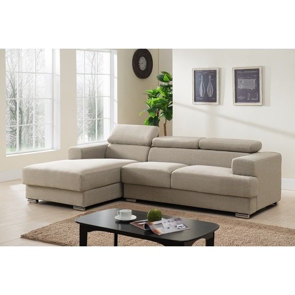Gabriel Contemporary Fabric Upholstered 2 Pc Left Facing Within Hannah Left Sectional Sofas (View 1 of 15)