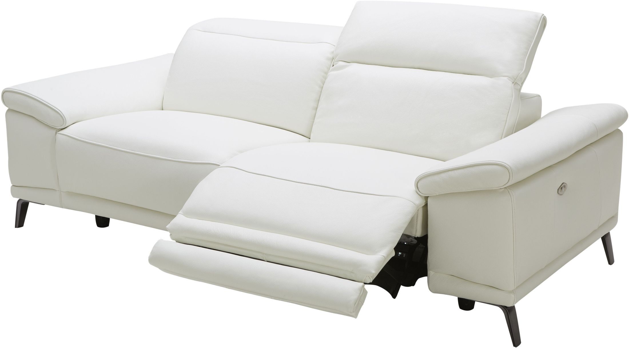 Gaia White Leather Power Reclining Sofa, 18253 S, J&m Throughout Power Reclining Sofas (View 10 of 15)