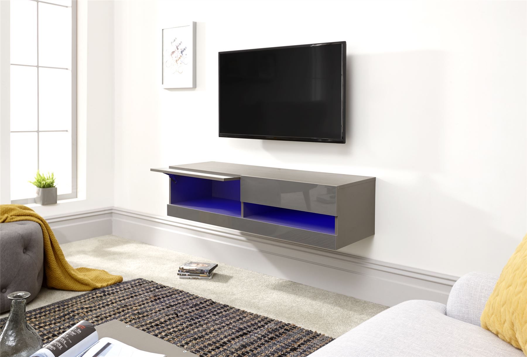 Galicia 120cm 150cm 180cm Wall Tv Unit Stand W/ Led Lcd Within Galicia 180cm Led Wide Wall Tv Unit Stands (Photo 3 of 15)
