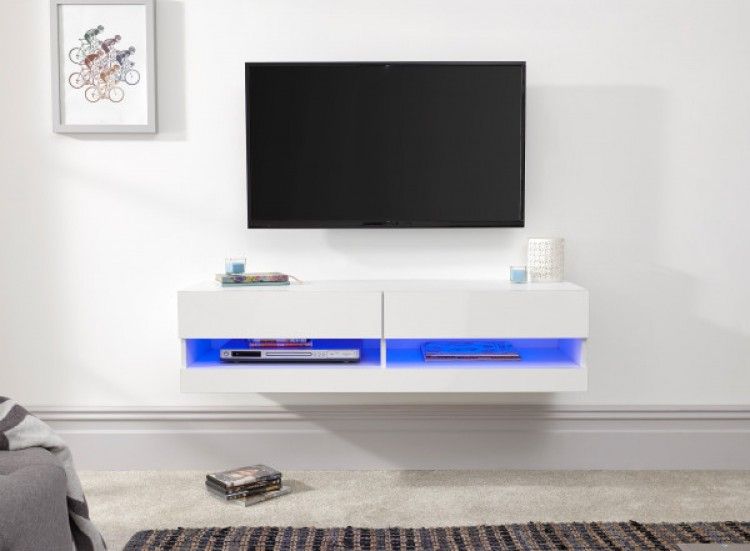 Gfw Galicia White Gloss Led Tv Unit 120cmgfw For Galicia 180cm Led Wide Wall Tv Unit Stands (View 13 of 15)
