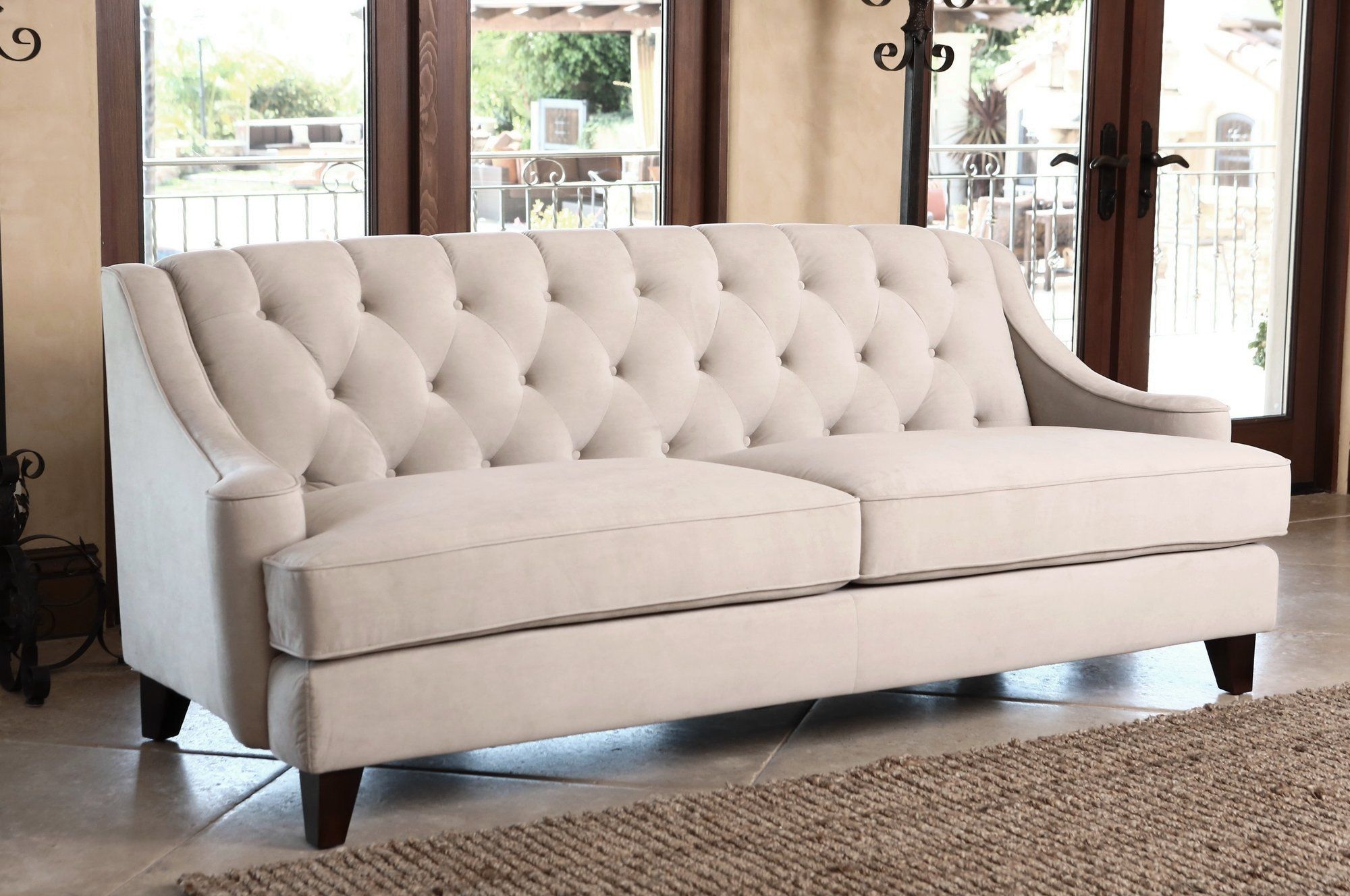 Gillian 84" Sofa | Abbyson Living, Tufted Sofa, Best Sofa Within Artisan Beige Sofas (View 2 of 15)