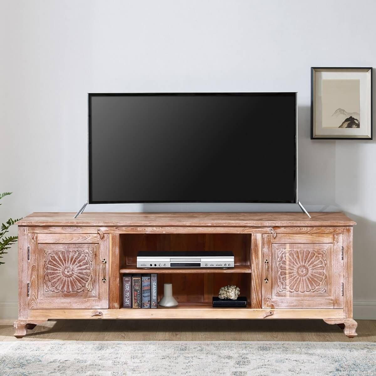 Gosnold Antique Style Reclaimed Wood Tv Media Console With Within Antique Style Tv Stands (View 3 of 15)