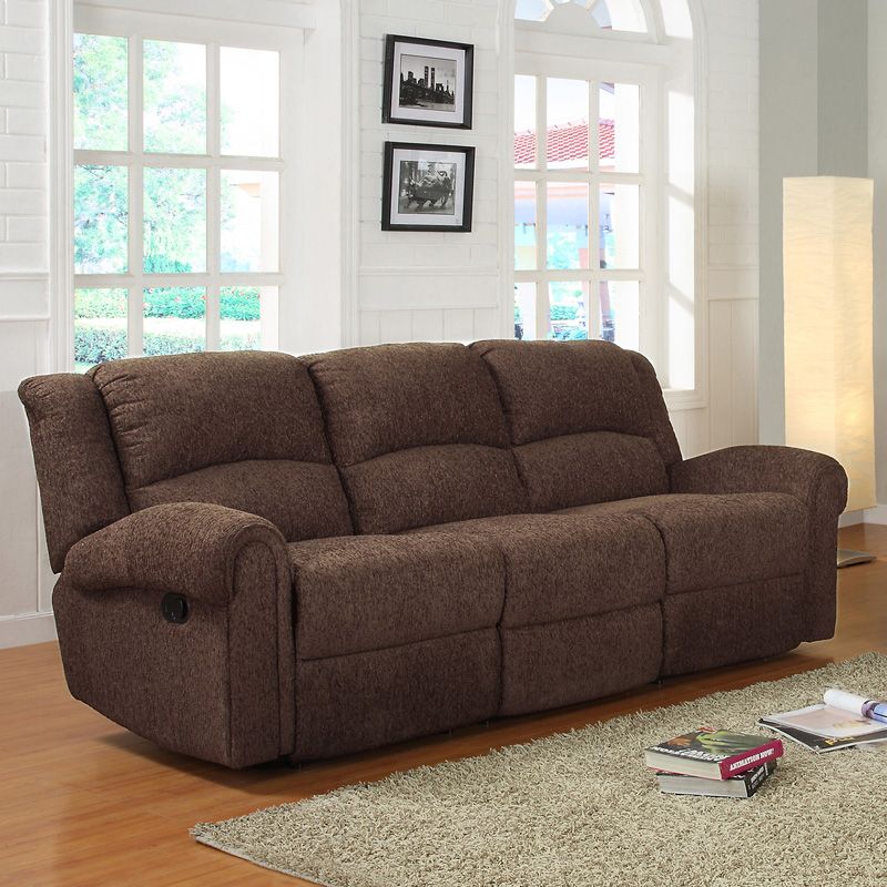 Grady Chenille Reclining Sofa – Brown – Sofas & Loveseats Inside Hugo Chenille Upholstered Storage Sectional Futon Sofas (View 7 of 15)
