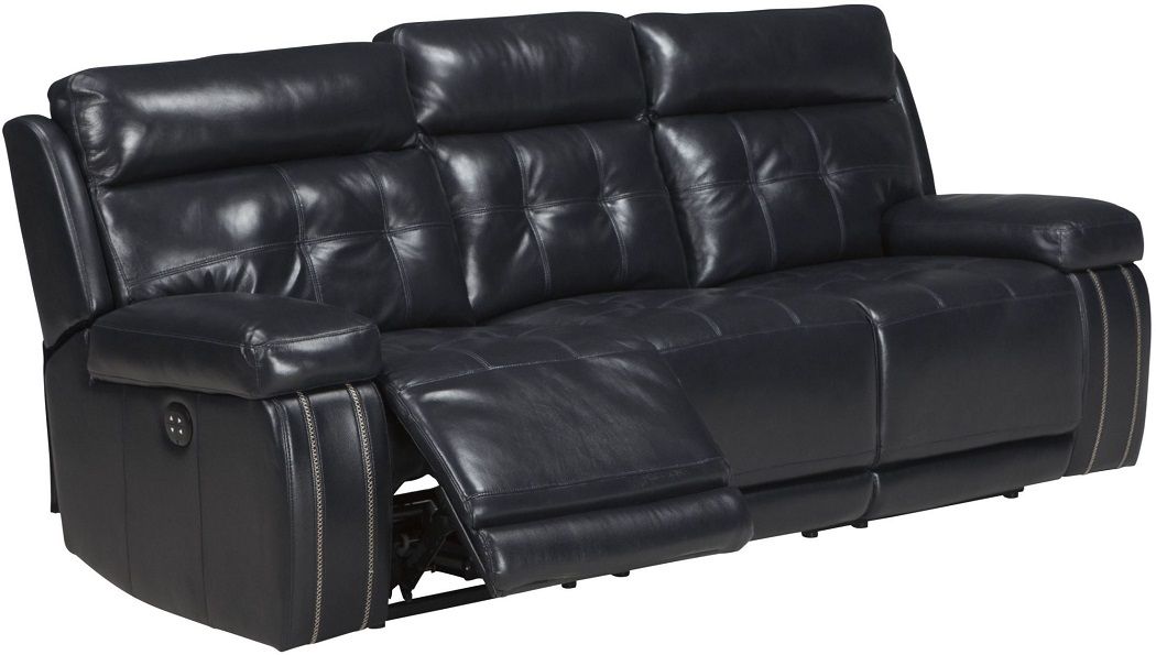 Graford Collection 64703 Power Reclining Navy Blue Top Inside Bloutop Upholstered Sectional Sofas (View 9 of 15)