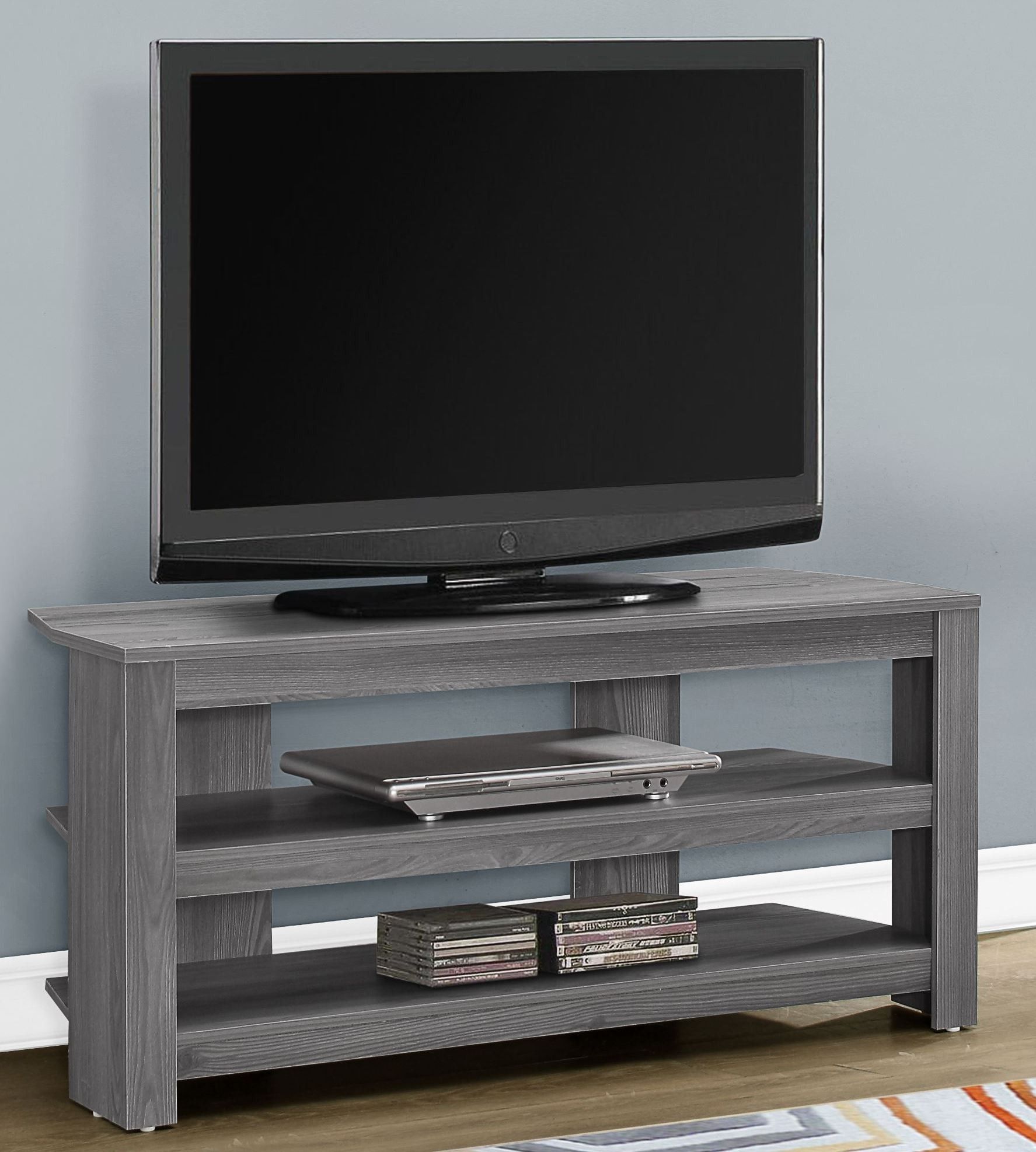 Gray 42" Corner Tv Stand From Monarch | Coleman Furniture In Orange Tv Stands (View 6 of 15)