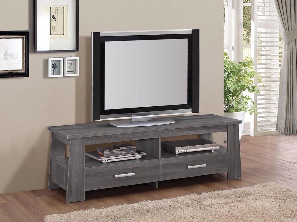Gray Rustic Tv Stand Modern Contemporary Living Room Space Pertaining To Rustic Grey Tv Stand Media Console Stands For Living Room Bedroom (Photo 7 of 15)